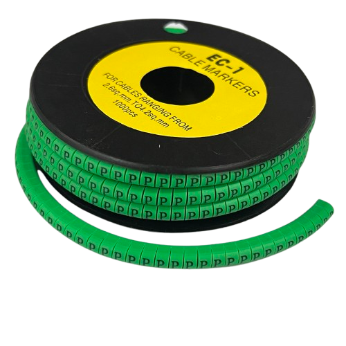 Cable (P) Marker EC-1 Green 2.6mm to 4.2mm 1000pcs 1 Roll   EC-1G(P)