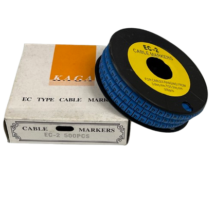 Grippes (P) Cable Marker 3.6mm to 5.2mm Color Blue 1roll 500pcs EC-2B