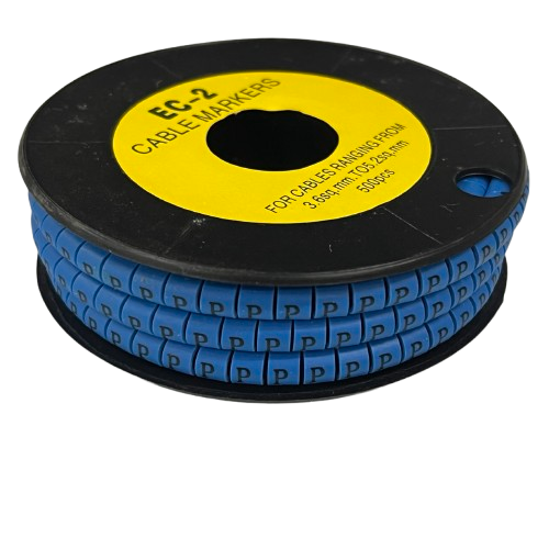 Grippes (P) Cable Marker 3.6mm to 5.2mm Color Blue 1roll 500pcs EC-2B