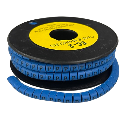 Grippes (P) Cable Marker 3.6mm to 5.2mm Color Blue 1roll 500pcs EC-2B
