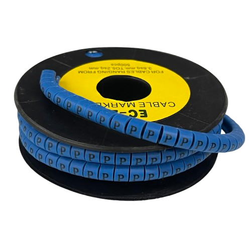 Grippes (P) Cable Marker 3.6mm to 5.2mm Color Blue 1roll 500pcs EC-2B