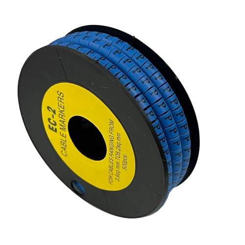 Grippes (P) Cable Marker 3.6mm to 5.2mm Color Blue 1roll 500pcs EC-2B