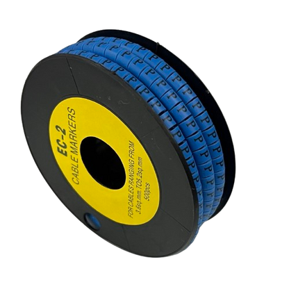 Grippes (P) Cable Marker 3.6mm to 5.2mm Color Blue 1roll 500pcs EC-2B