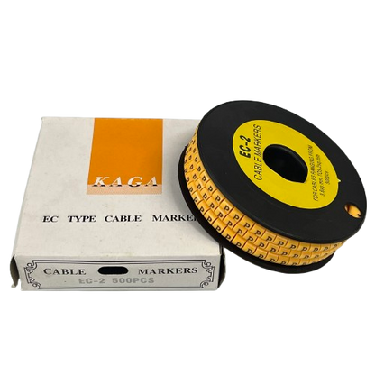 Grippes (P) Cable Marker 3.6mm to 5.2mm Color Yellow 1roll 500pcs) EC-2Y