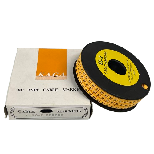 Grippes (P) Cable Marker 3.6mm to 5.2mm Color Yellow 1roll 500pcs) EC-2Y