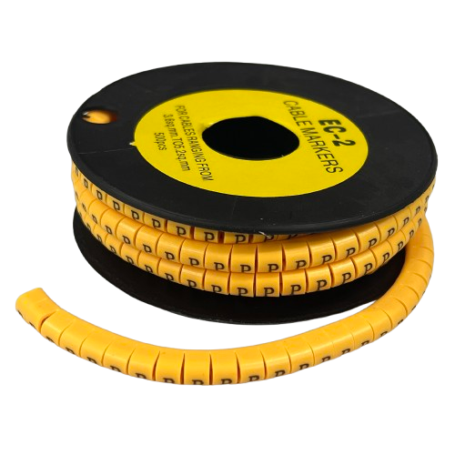 Grippes (P) Cable Marker 3.6mm to 5.2mm Color Yellow 1roll 500pcs) EC-2Y