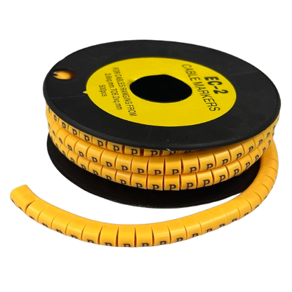 Grippes (P) Cable Marker 3.6mm to 5.2mm Color Yellow 1roll 500pcs) EC-2Y