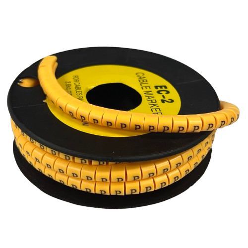 Grippes (P) Cable Marker 3.6mm to 5.2mm Color Yellow 1roll 500pcs) EC-2Y