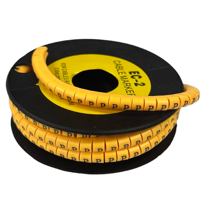 Grippes (P) Cable Marker 3.6mm to 5.2mm Color Yellow 1roll 500pcs) EC-2Y
