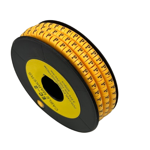 Grippes (P) Cable Marker 3.6mm to 5.2mm Color Yellow 1roll 500pcs) EC-2Y