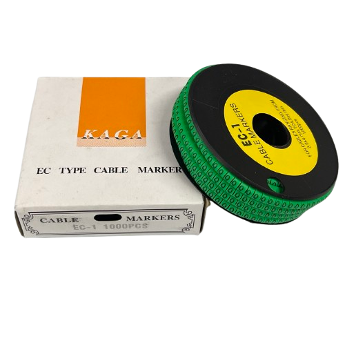 Cable (Q) Marker EC-1 Green 2.6mm to 4.2mm 1000pcs 1 Roll    EC-1G(Q)  Wire Tagging