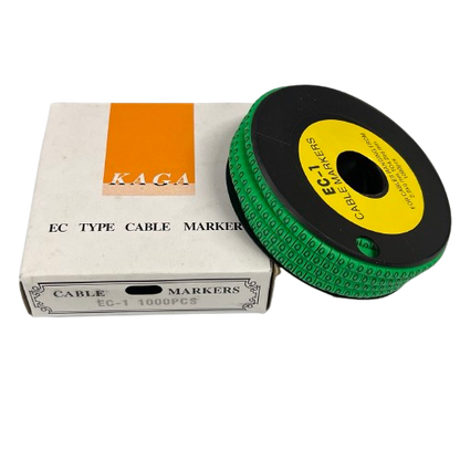 Cable (Q) Marker EC-1 Green 2.6mm to 4.2mm 1000pcs 1 Roll    EC-1G(Q)  Wire Tagging