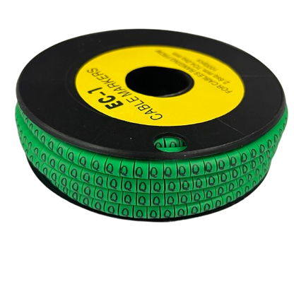 Cable (Q) Marker EC-1 Green 2.6mm to 4.2mm 1000pcs 1 Roll    EC-1G(Q)  Wire Tagging