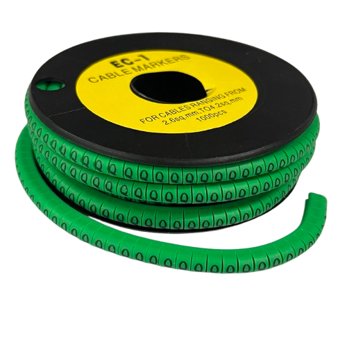Cable (Q) Marker EC-1 Green 2.6mm to 4.2mm 1000pcs 1 Roll    EC-1G(Q)  Wire Tagging