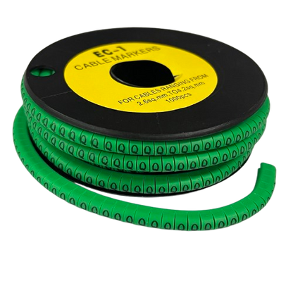 Cable (Q) Marker EC-1 Green 2.6mm to 4.2mm 1000pcs 1 Roll    EC-1G(Q)  Wire Tagging