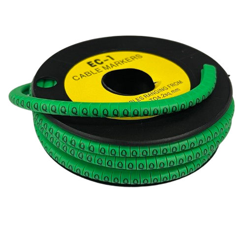 Cable (Q) Marker EC-1 Green 2.6mm to 4.2mm 1000pcs 1 Roll    EC-1G(Q)  Wire Tagging