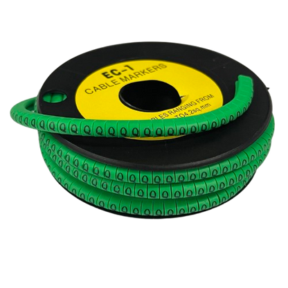 Cable (Q) Marker EC-1 Green 2.6mm to 4.2mm 1000pcs 1 Roll    EC-1G(Q)  Wire Tagging