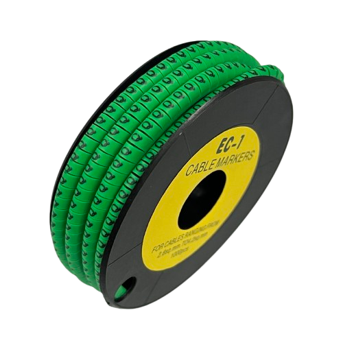 Cable (Q) Marker EC-1 Green 2.6mm to 4.2mm 1000pcs 1 Roll    EC-1G(Q)  Wire Tagging