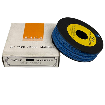 Grippes (Q) Cable Marker 3.6mm to 5.2mm Color Blue 1roll 500pcs EC-2B