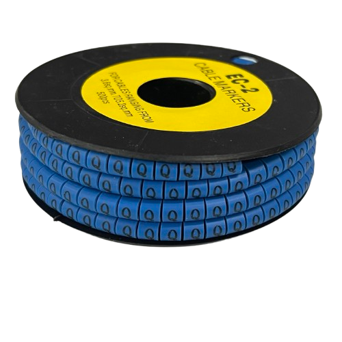 Grippes (Q) Cable Marker 3.6mm to 5.2mm Color Blue 1roll 500pcs EC-2B
