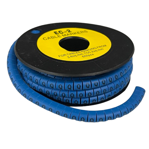 Grippes (Q) Cable Marker 3.6mm to 5.2mm Color Blue 1roll 500pcs EC-2B