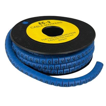 Grippes (Q) Cable Marker 3.6mm to 5.2mm Color Blue 1roll 500pcs EC-2B