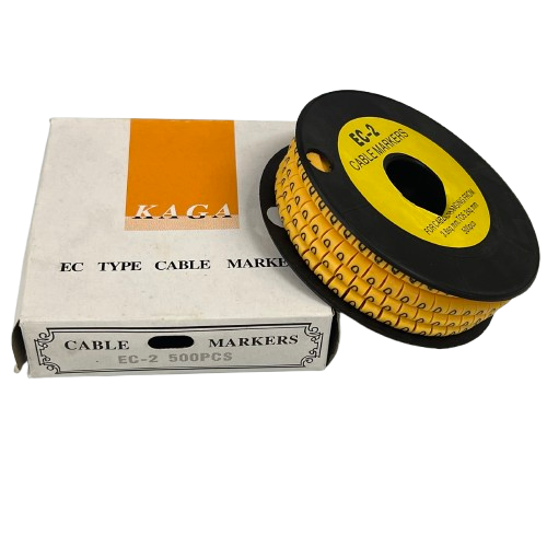 Grippes (Q) Cable Marker 3.6mm to 5.2mm Color Yellow 1roll 500pcs) EC-2Y
