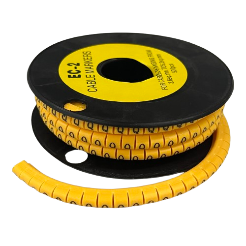 Grippes (Q) Cable Marker 3.6mm to 5.2mm Color Yellow 1roll 500pcs) EC-2Y