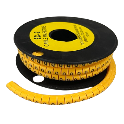Grippes (Q) Cable Marker 3.6mm to 5.2mm Color Yellow 1roll 500pcs) EC-2Y