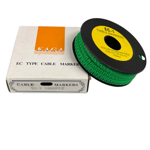 Cable (R) Marker EC-1 Green 2.6mm to 4.2mm 1000pcs 1 Roll   EC-1G(R)  Wire Tagging