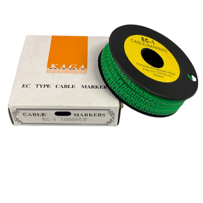 Cable (R) Marker EC-1 Green 2.6mm to 4.2mm 1000pcs 1 Roll   EC-1G(R)  Wire Tagging
