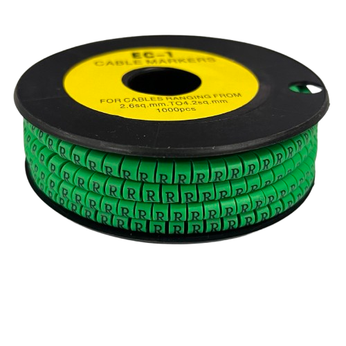 Cable (R) Marker EC-1 Green 2.6mm to 4.2mm 1000pcs 1 Roll   EC-1G(R)  Wire Tagging