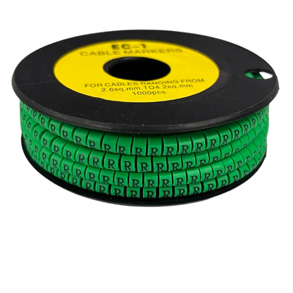 Cable (R) Marker EC-1 Green 2.6mm to 4.2mm 1000pcs 1 Roll   EC-1G(R)  Wire Tagging