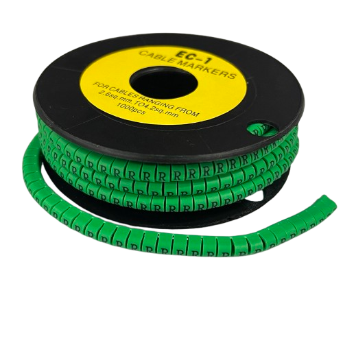 Cable (R) Marker EC-1 Green 2.6mm to 4.2mm 1000pcs 1 Roll   EC-1G(R)  Wire Tagging