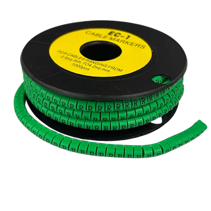 Cable (R) Marker EC-1 Green 2.6mm to 4.2mm 1000pcs 1 Roll   EC-1G(R)  Wire Tagging