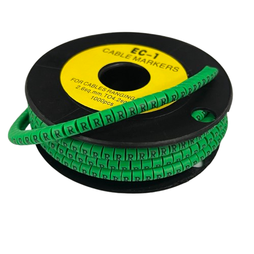 Cable (R) Marker EC-1 Green 2.6mm to 4.2mm 1000pcs 1 Roll   EC-1G(R)  Wire Tagging