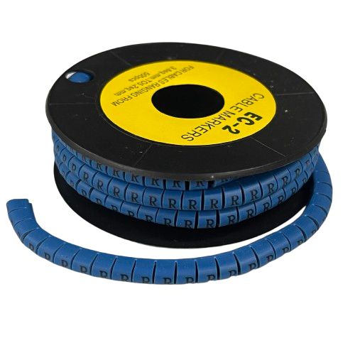 Grippes (R) Cable Marker 3.6mm to 5.2mm Color Blue 1roll 500pcs EC-2B