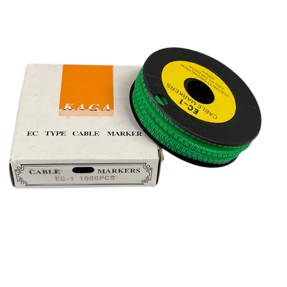 Cable (S) Marker EC-1 Green 2.6mm to 4.2mm 1000pcs 1 Roll   EC-1G(S)  Wire Tagging