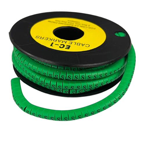 Cable (S) Marker EC-1 Green 2.6mm to 4.2mm 1000pcs 1 Roll   EC-1G(S)  Wire Tagging