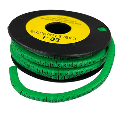 Cable (S) Marker EC-1 Green 2.6mm to 4.2mm 1000pcs 1 Roll   EC-1G(S)  Wire Tagging