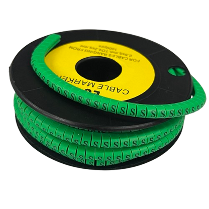 Cable (S) Marker EC-1 Green 2.6mm to 4.2mm 1000pcs 1 Roll   EC-1G(S)  Wire Tagging