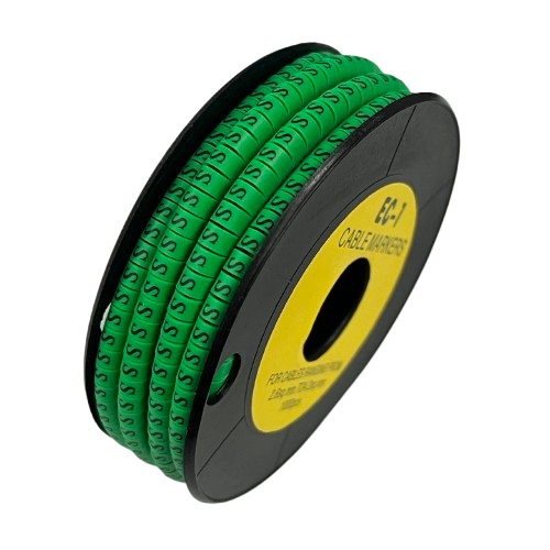 Cable (S) Marker EC-1 Green 2.6mm to 4.2mm 1000pcs 1 Roll   EC-1G(S)  Wire Tagging