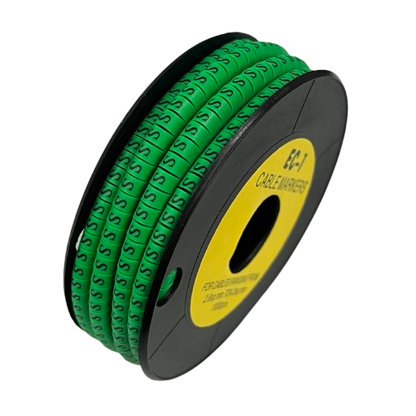 Cable (S) Marker EC-1 Green 2.6mm to 4.2mm 1000pcs 1 Roll   EC-1G(S)  Wire Tagging