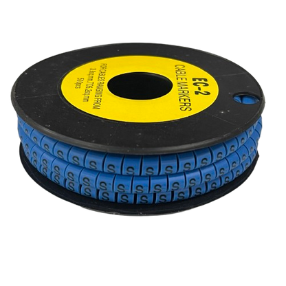 Grippes (S) Cable Marker 3.6mm to 5.2mm Color Blue 1roll 500pcs EC-2B