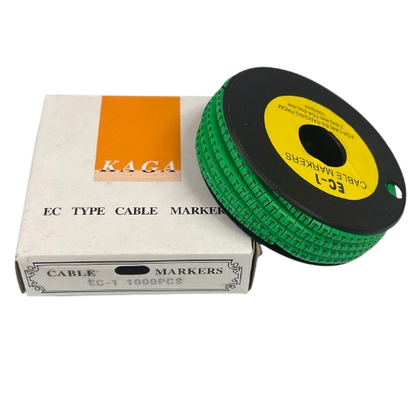 Cable (T) Marker EC-1 Green 2.6mm to 4.2mm 1000pcs 1 Roll   EC-1G(T)  Wire Tagging