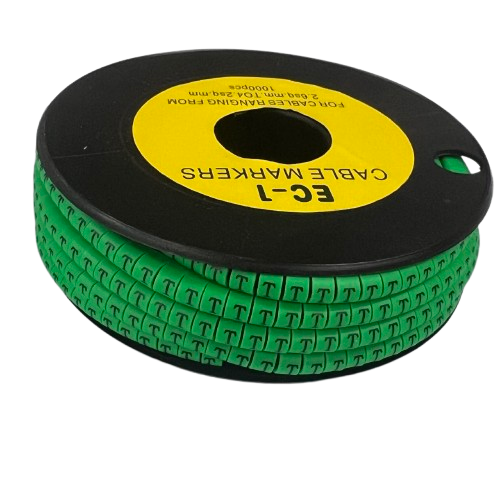 Cable (T) Marker EC-1 Green 2.6mm to 4.2mm 1000pcs 1 Roll   EC-1G(T)  Wire Tagging