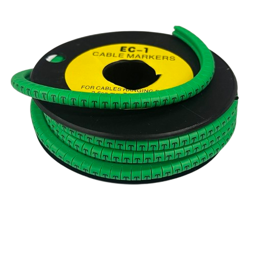 Cable (T) Marker EC-1 Green 2.6mm to 4.2mm 1000pcs 1 Roll   EC-1G(T)  Wire Tagging