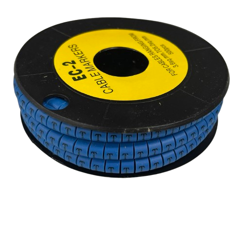 Grippes (T) Cable Marker 3.6mm to 5.2mm Color Blue 1roll 500pcs EC-2B