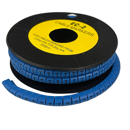 Grippes (T) Cable Marker 3.6mm to 5.2mm Color Blue 1roll 500pcs EC-2B