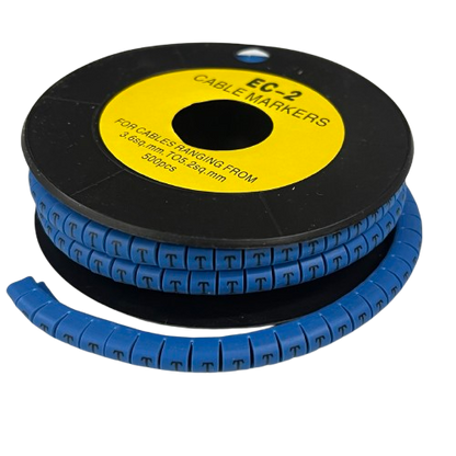 Grippes (T) Cable Marker 3.6mm to 5.2mm Color Blue 1roll 500pcs EC-2B